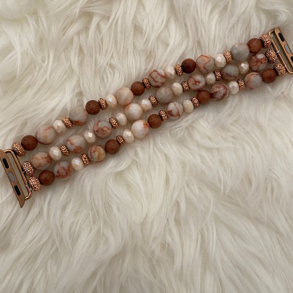 Rose gold Natural Stone Apple Watch band